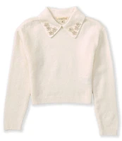 Copper Key Big Girls 7-16 Relaxed Pearl Collar Sweater