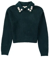 Copper Key Big Girls 7-16 Relaxed Pearl Collar Sweater