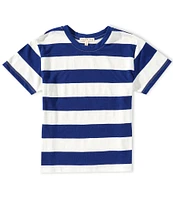 Copper Key Big Girls 7-16 Short Sleeve Big Stripe Relaxed Boxy T-Shirt
