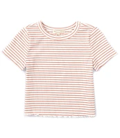 Copper Key Big Girls 7-16 Short Sleeve Rib Knit Lettuce Hem T-Shirt