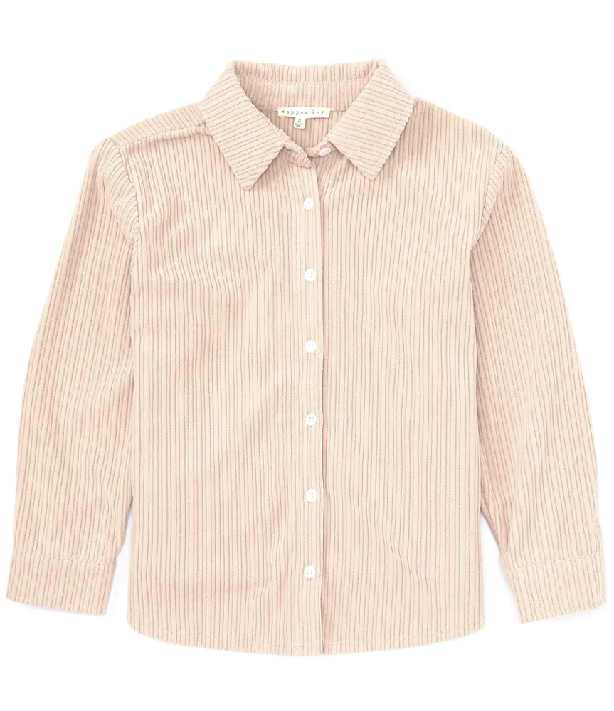 Copper Key Big Girls 7-16 Soft Cord Button Up