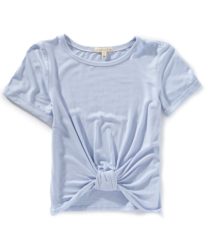 Copper Key Big Girls 7-16 Tie Front Short Sleeve T-Shirt
