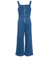 Copper Key Big Girls 7-16 Tie Waist Sleeveless Denim Jumpsuit