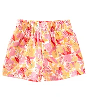 Copper Key Big Girls Tropical Floral Printed Paper Bag Shorts