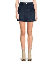 Copper Key Cargo Denim Mini Skirt