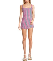 Copper Key Coordinating Stripe Print Wrap Skort