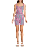 Copper Key Coordinating Woven Stripe Printed Tank Top