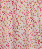 Copper Key Floral Print Square Neck Short Puff Sleeve Smocked Back Dress