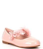 Copper Key Girls' Chiffon Patent Floral Flats (Infant)