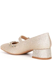 Copper Key Girls' Cece Embellished Heart Detail Sparkle Mary Janes (Youth)