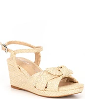 Copper Key Girls' Charlotte Raffia Wedge Bow Sandals (Toddler)