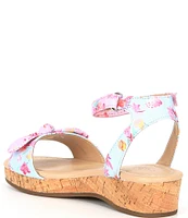 Copper Key Girls' Dearisst Floral Bow Cork Platform Sandal (Youth)