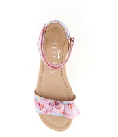 Copper Key Girls' Dearisst Floral Bow Cork Platform Sandal (Youth)