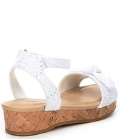 Copper Key Girls' Dearisst Eyelet Bow Platform Wedges (Toddler)