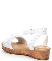 Copper Key Girls' Dearisst Eyelet Bow Platform Wedge Sandals (Youth)