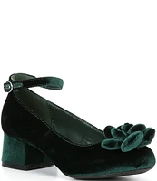 Copper Key Girls' Emerald Velvet Dress Heels (Toddler)