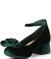 Copper Key Girls' Emerald Velvet Dress Heels (Youth)