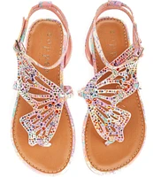 Copper Key Girls' Rhinestone Butterfly Sandal (Infant)