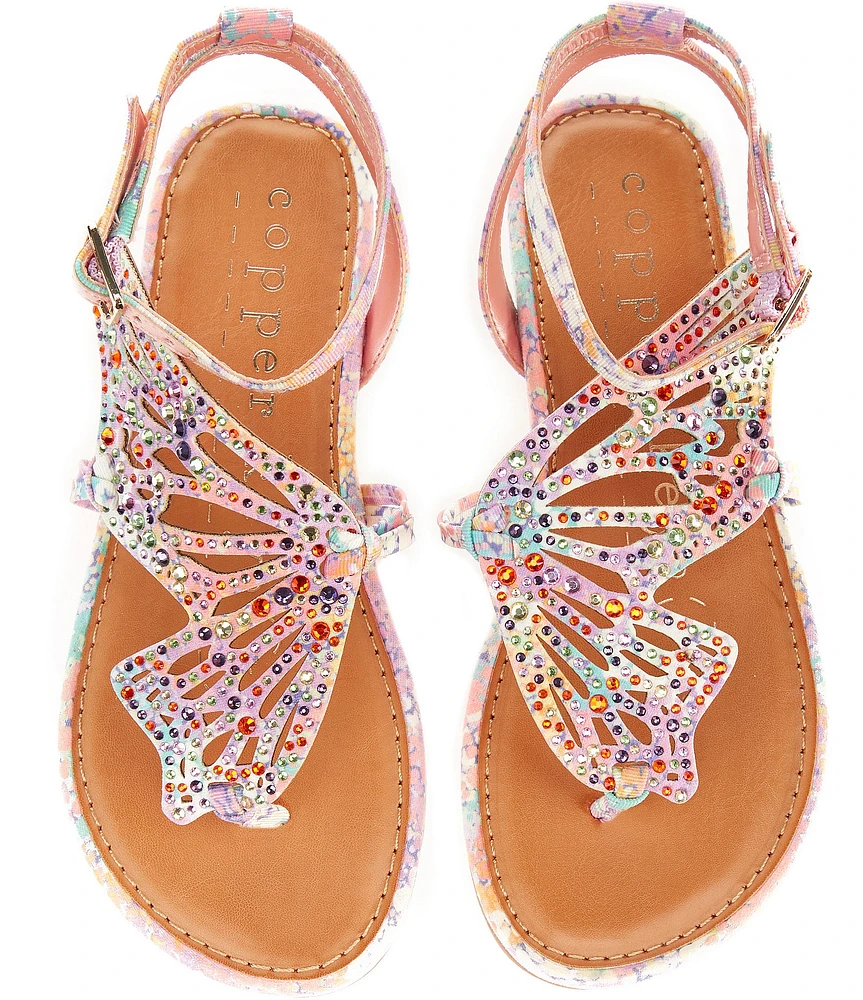 Copper Key Girls' Rhinestone Butterfly Sandal (Youth)