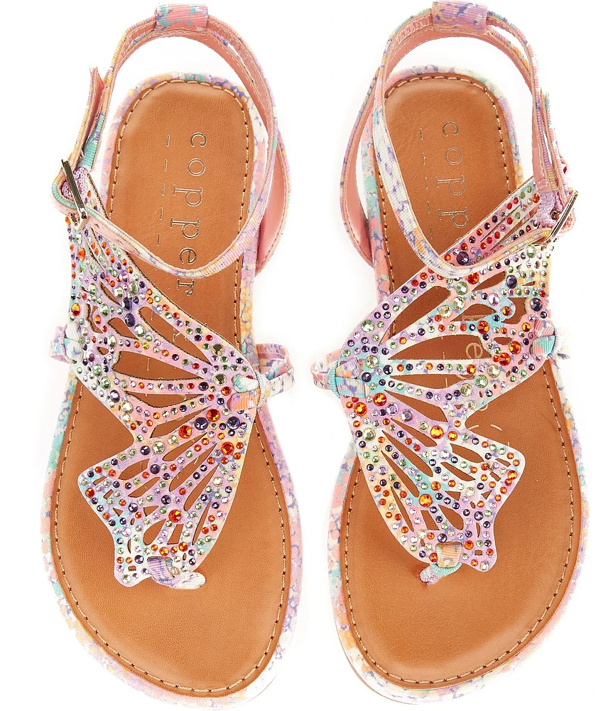 Copper Key Girls' Rhinestone Butterfly Sandals (Toddler)