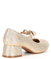 Copper Key Girls' Starlet Small Bow Metallic Glitter Dress Heels (Toddler)