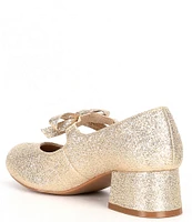 Copper Key Girls' Starlet Small Bow Metallic Glitter Dress Heels (Toddler)