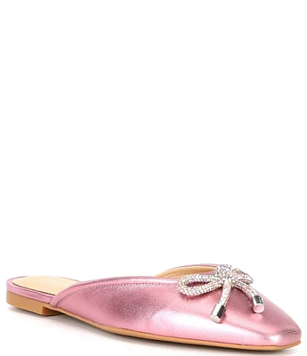 Copper Key Glimmer Rhinestone Bow Mules