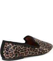 Copper Key Glitz Leopard Print Rhinestone Loafers