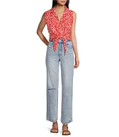Copper Key High Rise Ankle Crop Straight Jeans