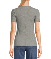 Copper Key Knit Short Sleeve Ribbed Knit T-Shirt