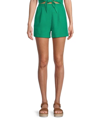 Copper Key Linen Blend Coordinating Shorts