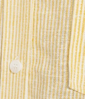 Copper Key Linen Stripe Coordinating Crop Camp Shirt