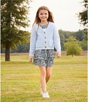 Copper Key Little Girl 2T-6X Cable Knit Cardigan