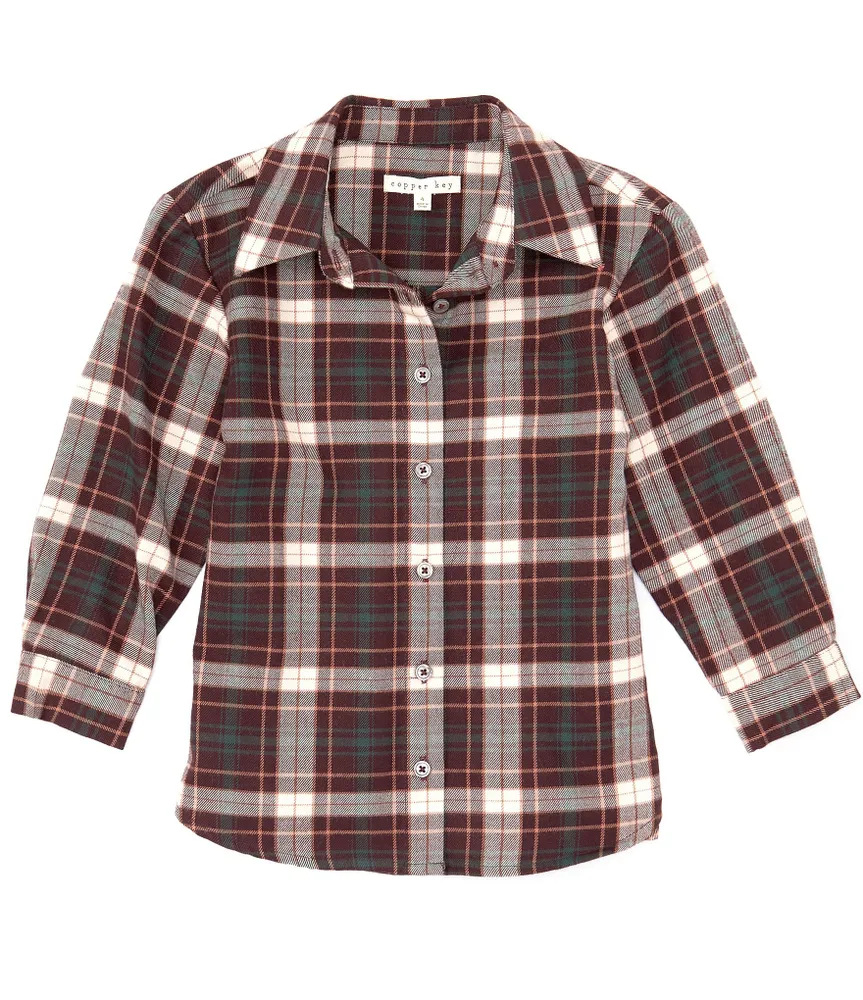 Copper Key Little Girls 2T-6X Plaid Oversized Shirt