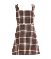 Copper Key Little Girl 2T-6X Plaid Pinafore Dress