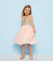 Popatu Little/Big Girls 2-8 Sequin Tulle Dress