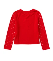 Copper Key Little Girls 2T-6X Bling Long Sleeve Top