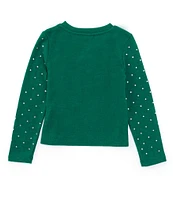 Copper Key Little Girls 2T-6X Bling Long Sleeve Top