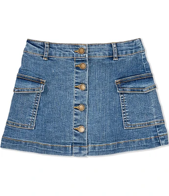 Copper Key Little Girls 2T-6X Button Front Denim Skirt