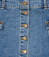 Copper Key Little Girls Button Front Denim Skirt