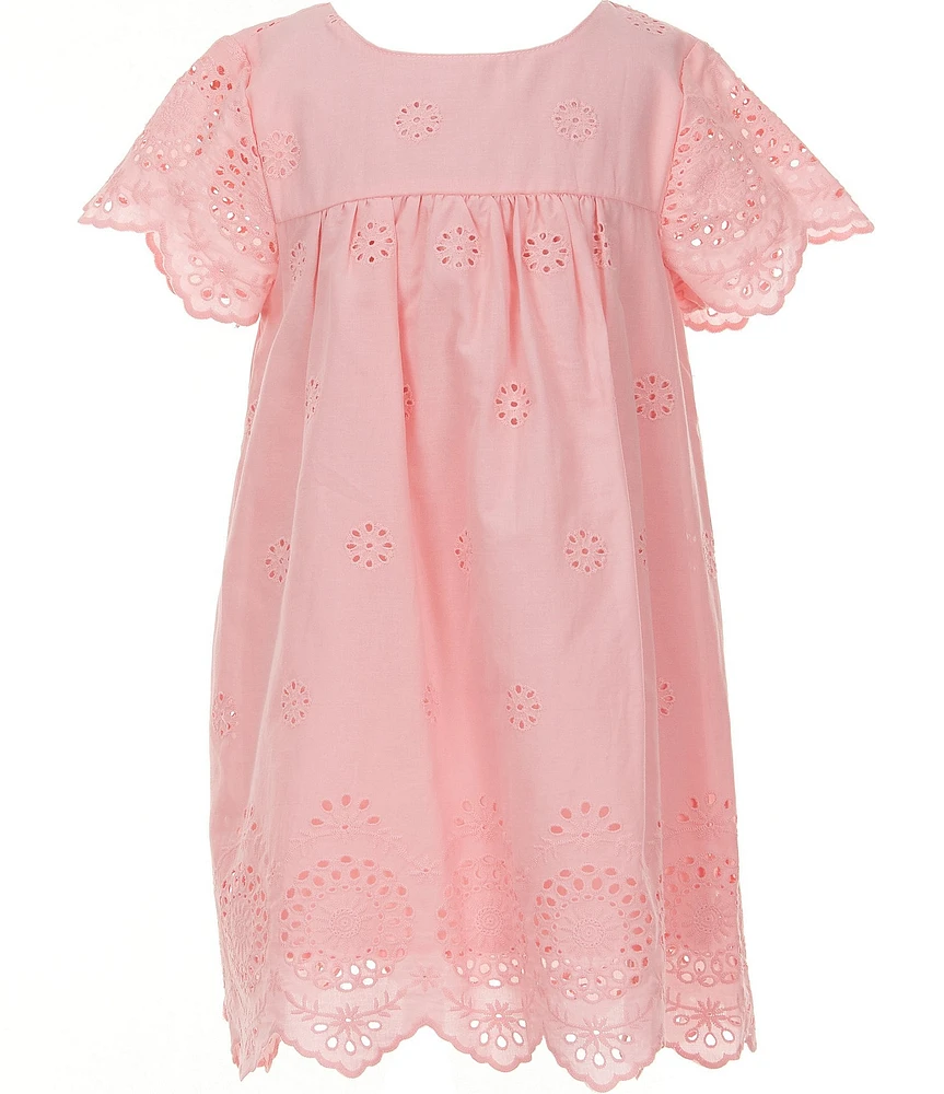 Copper Key Little Girls 2T-6X Eyelet Short Sleeve Dress