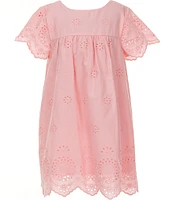 Copper Key Little Girls 2T-6X Eyelet Short Sleeve Dress