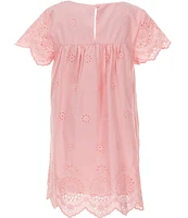 Copper Key Little Girls 2T-6X Eyelet Short Sleeve Dress