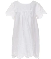 Copper Key Little Girls 2T-6X Eyelet Short Sleeve Dress