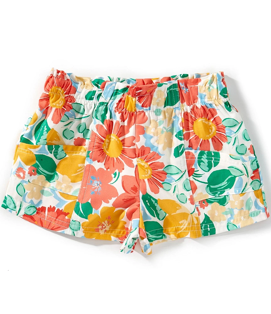 Copper Key Little Girls 2T-6X Floral Printed Paper Bag Shorts