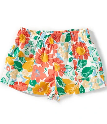 Copper Key Little Girls 2T-6X Floral Printed Paper Bag Shorts