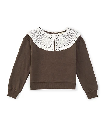 Copper Key Little Girls 2T-6X Lace Collar Sweater