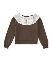 Copper Key Little Girls 2T-6X Lace Collar Sweater