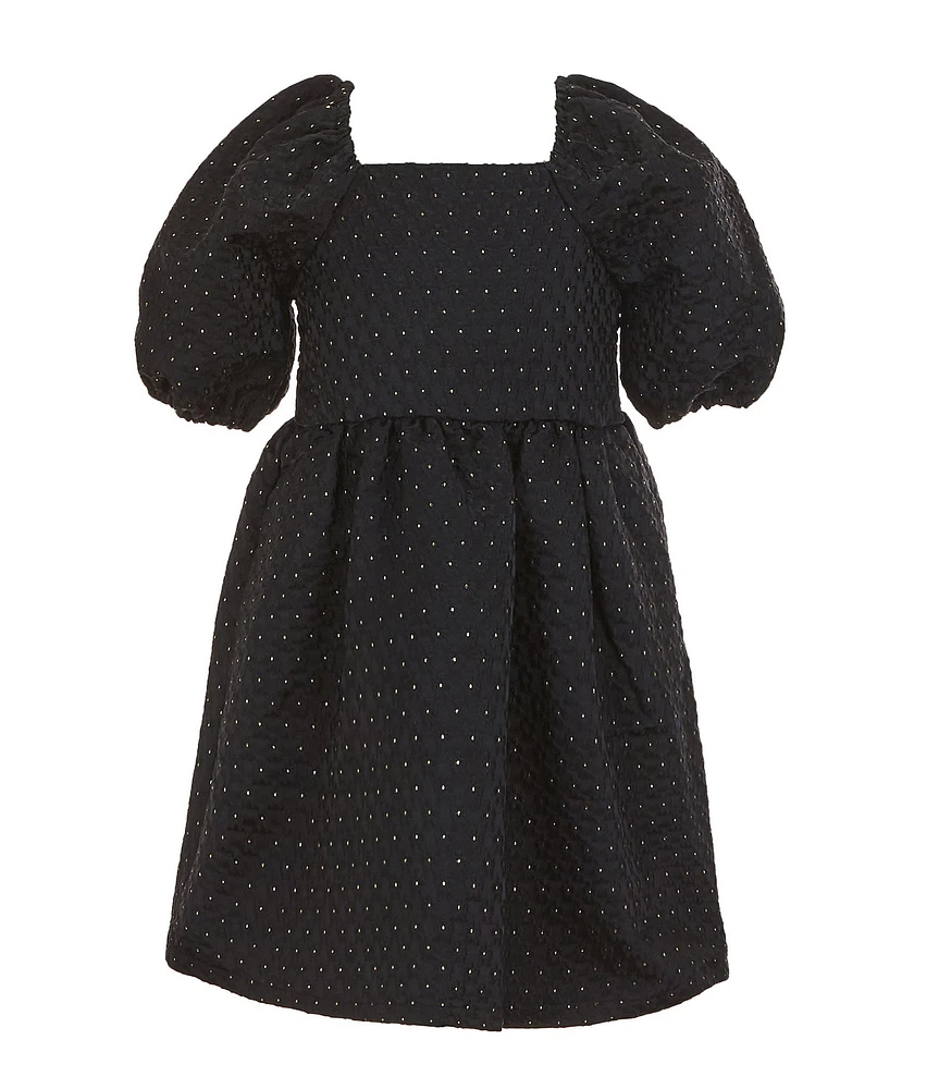 Copper Key Little Girls 2T-6X Margo Puff Sleeve Jacquard Dress