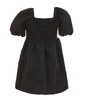 Copper Key Little Girls 2T-6X Margo Puff Sleeve Jacquard Dress